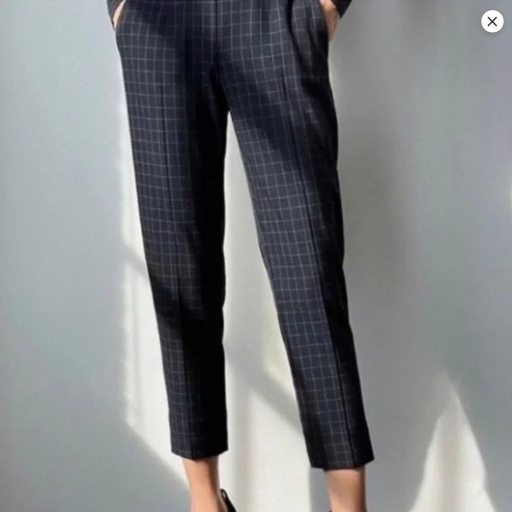 Aritzia Babaton Conan Pant Navy Plaid Size 00